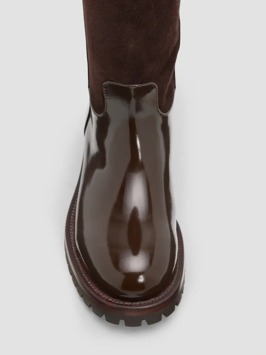 Dolce & Gabbana Women's Velata Suede & Leather Riding Boots | Thumbnail 4 Dolce & Gabbana Women's Velata Suede & Leather Riding Boots | Thumbnail 4