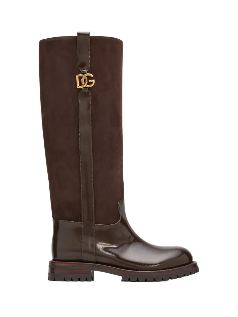 Dolce & Gabbana Women's Velata Suede & Leather Riding Boots