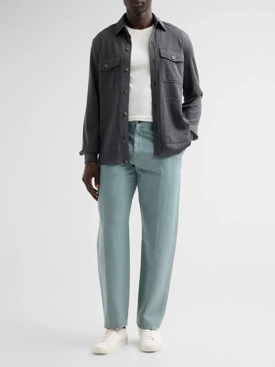 Isaia Men's Cotton-Linen-Blend Crease-Front Pants | Thumbnail 2