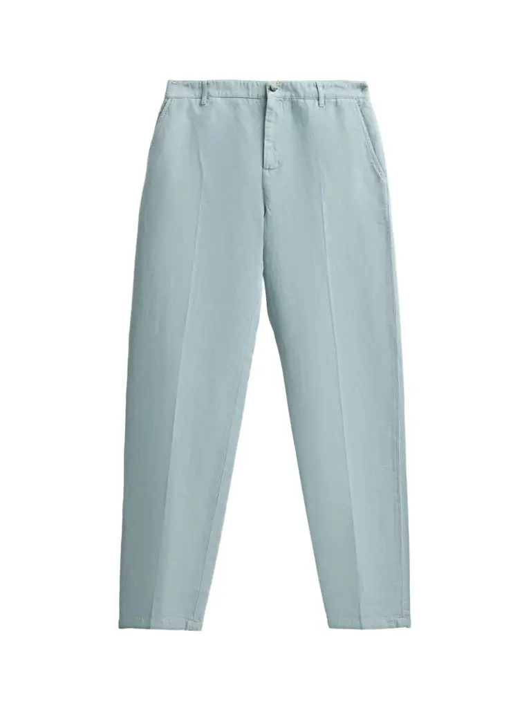 Isaia Men's Cotton-Linen-Blend Crease-Front Pants