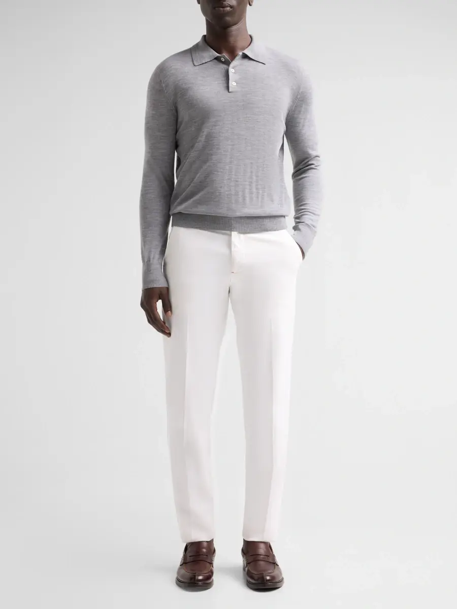 Isaia Men's Wool Polo Sweater | Thumbnail 2 Isaia Men's Wool Polo Sweater | Thumbnail 2