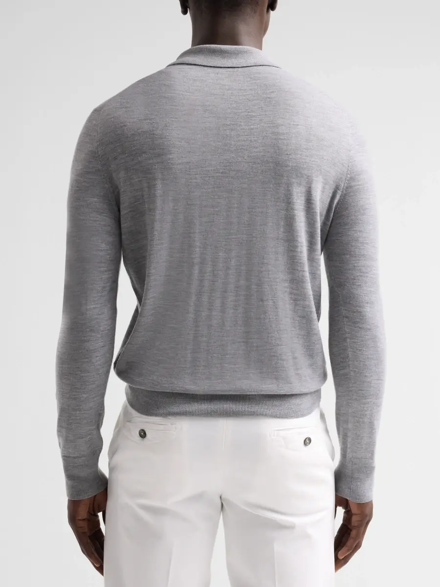 Isaia Men's Wool Polo Sweater | Thumbnail 3 Isaia Men's Wool Polo Sweater | Thumbnail 3