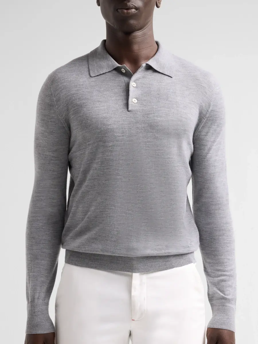 Isaia Men's Wool Polo Sweater | Thumbnail 5 Isaia Men's Wool Polo Sweater | Thumbnail 5