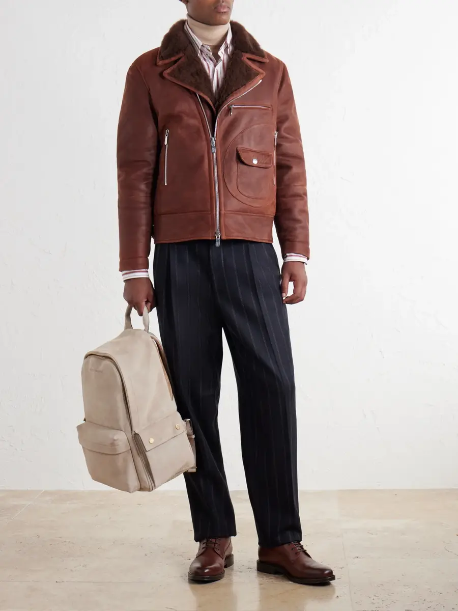 Brunello Cucinelli Suede Backpack - Men | Thumbnail 2 Brunello Cucinelli Suede Backpack - Men | Thumbnail 2