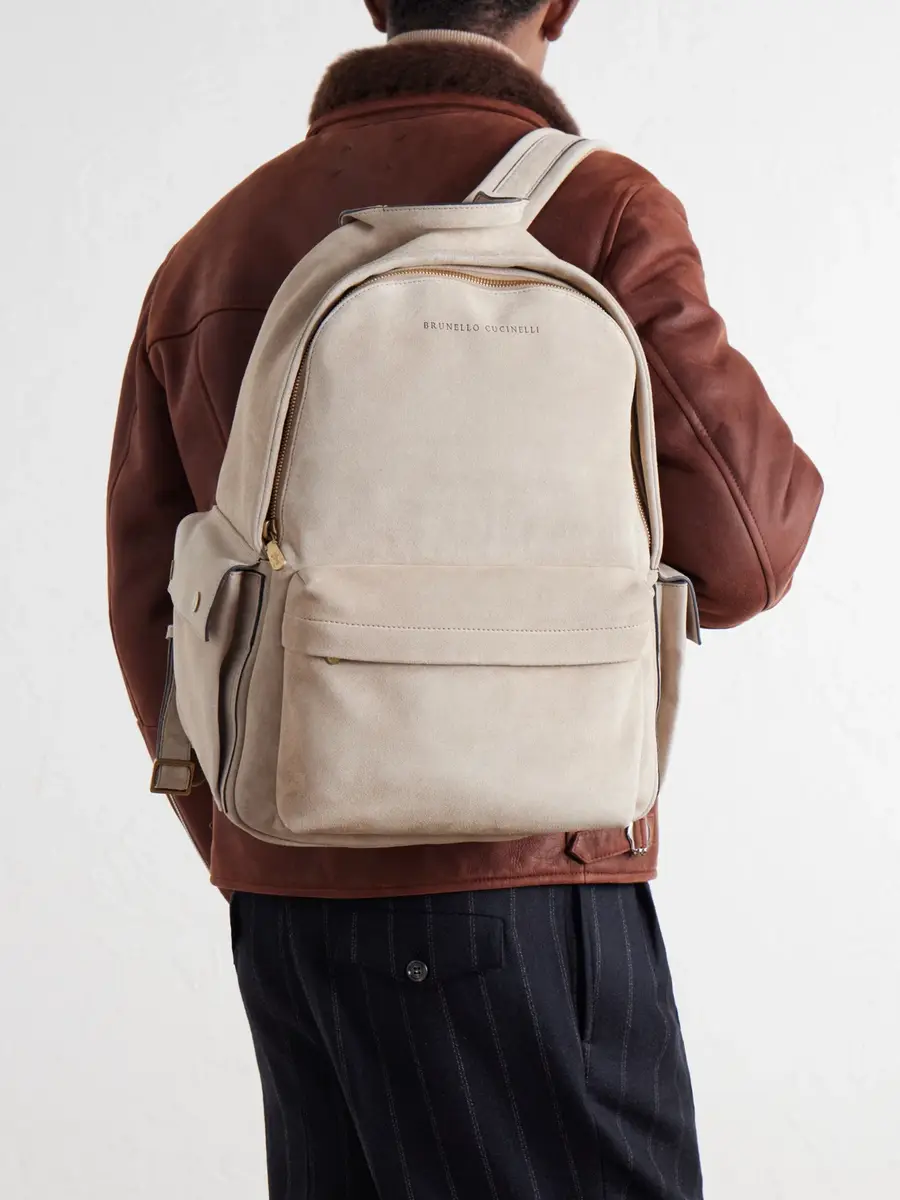 Brunello Cucinelli Suede Backpack - Men | Thumbnail 3 Brunello Cucinelli Suede Backpack - Men | Thumbnail 3