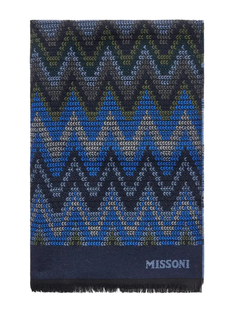 Missoni Striped Crochet-Knit Wool Scarf - Men