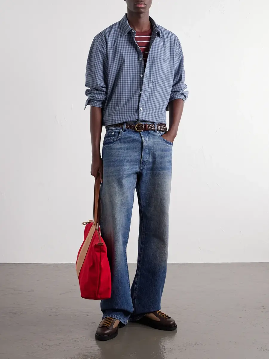 Aimé Leon Dore Logo-Embossed Leather-Trimmed Canvas Tote - Men | Thumbnail 2