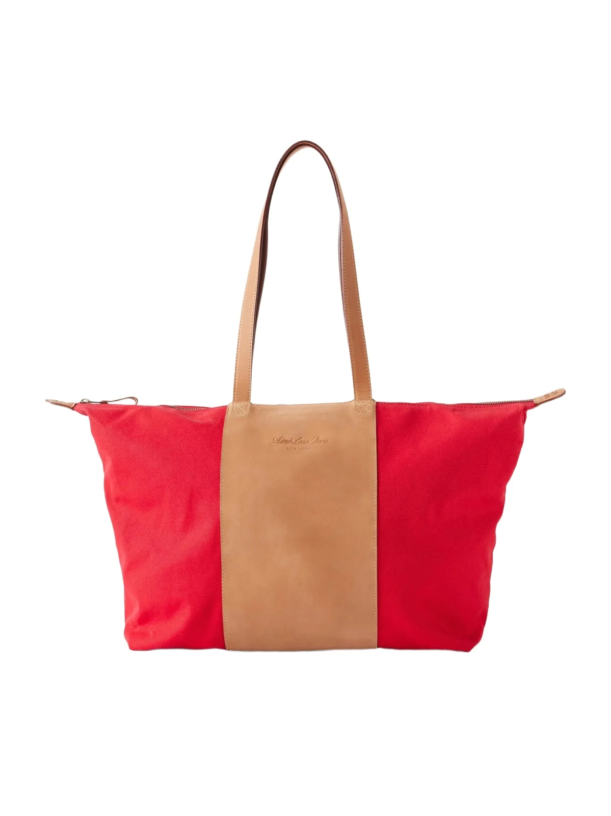 Aimé Leon Dore Logo-Embossed Leather-Trimmed Canvas Tote - Men