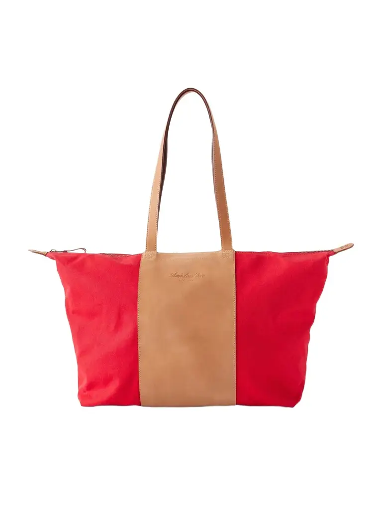 Logo-Embossed Leather-Trimmed Canvas Tote - Men