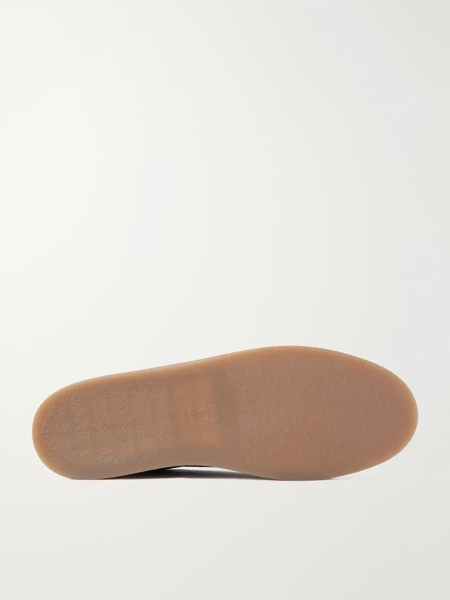Brunello Cucinelli Coda Di Rondine Leather-Trimmed Suede Sneakers - Men | Thumbnail 3