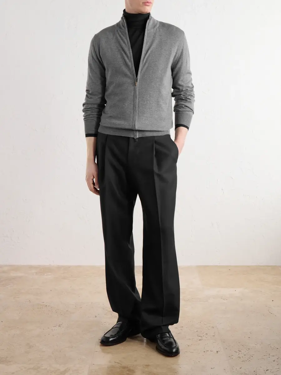 Canali Wool Zip-Up Sweater - Men | Thumbnail 2 Canali Wool Zip-Up Sweater - Men | Thumbnail 2