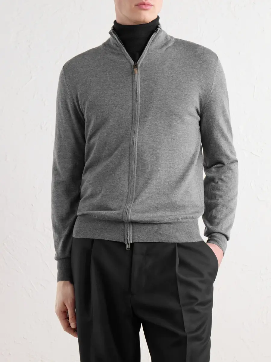 Canali Wool Zip-Up Sweater - Men | Thumbnail 3 Canali Wool Zip-Up Sweater - Men | Thumbnail 3