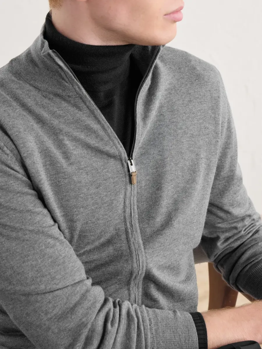 Canali Wool Zip-Up Sweater - Men | Thumbnail 5 Canali Wool Zip-Up Sweater - Men | Thumbnail 5