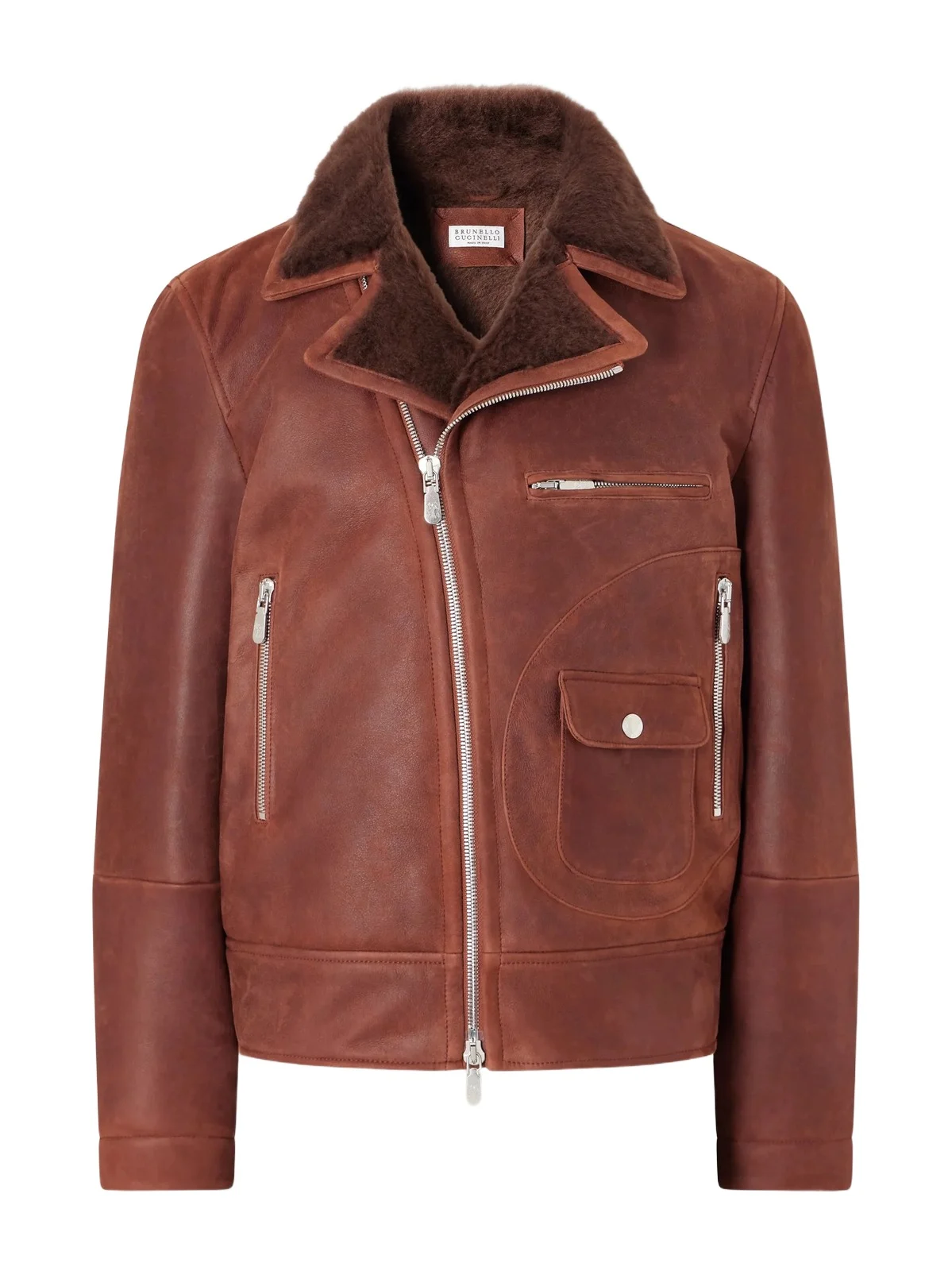 Shearling-Trimmed Leather Jacket - Men Shearling-Trimmed Leather Jacket - Men