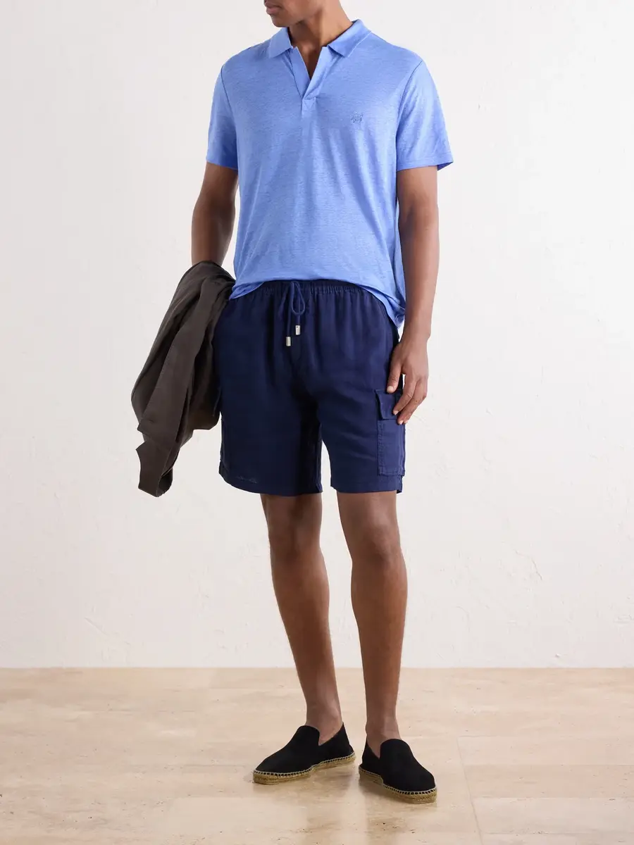 Vilebrequin Pyramid Linen-Jersey Polo Shirt - Men | Thumbnail 2 Vilebrequin Pyramid Linen-Jersey Polo Shirt - Men | Thumbnail 2