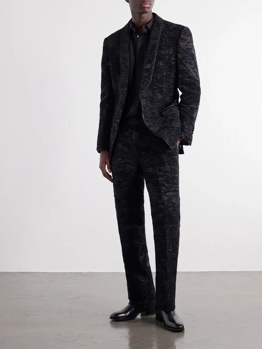 Tom Ford Astracan Plissé Silk Tuxedo Jacket - Men | Thumbnail 2 Tom Ford Astracan Plissé Silk Tuxedo Jacket - Men | Thumbnail 2