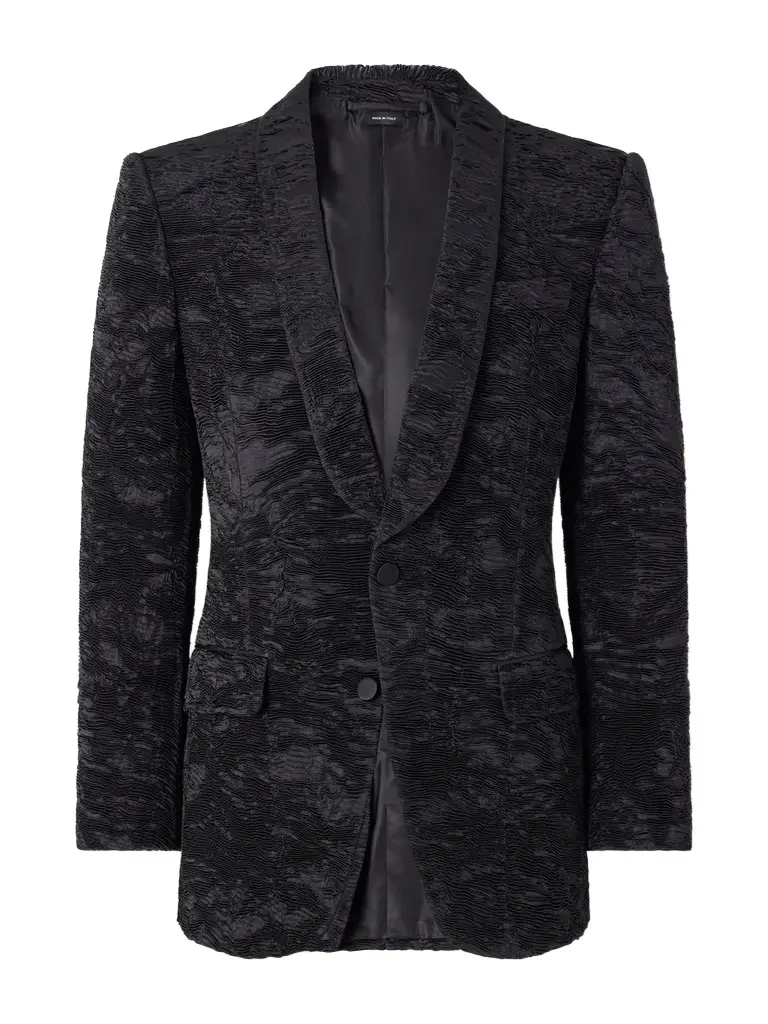 Astracan Plissé Silk Tuxedo Jacket - Men Astracan Plissé Silk Tuxedo Jacket - Men