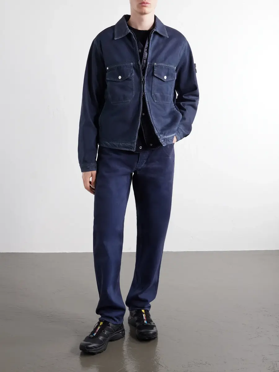 Stone Island Denim Research Collection Garment-Dyed Reflective Padded Denim Jacket - Men | Thumbnail 2 Stone Island Denim Research Collection Garment-Dyed Reflective Padded Denim Jacket - Men | Thumbnail 2