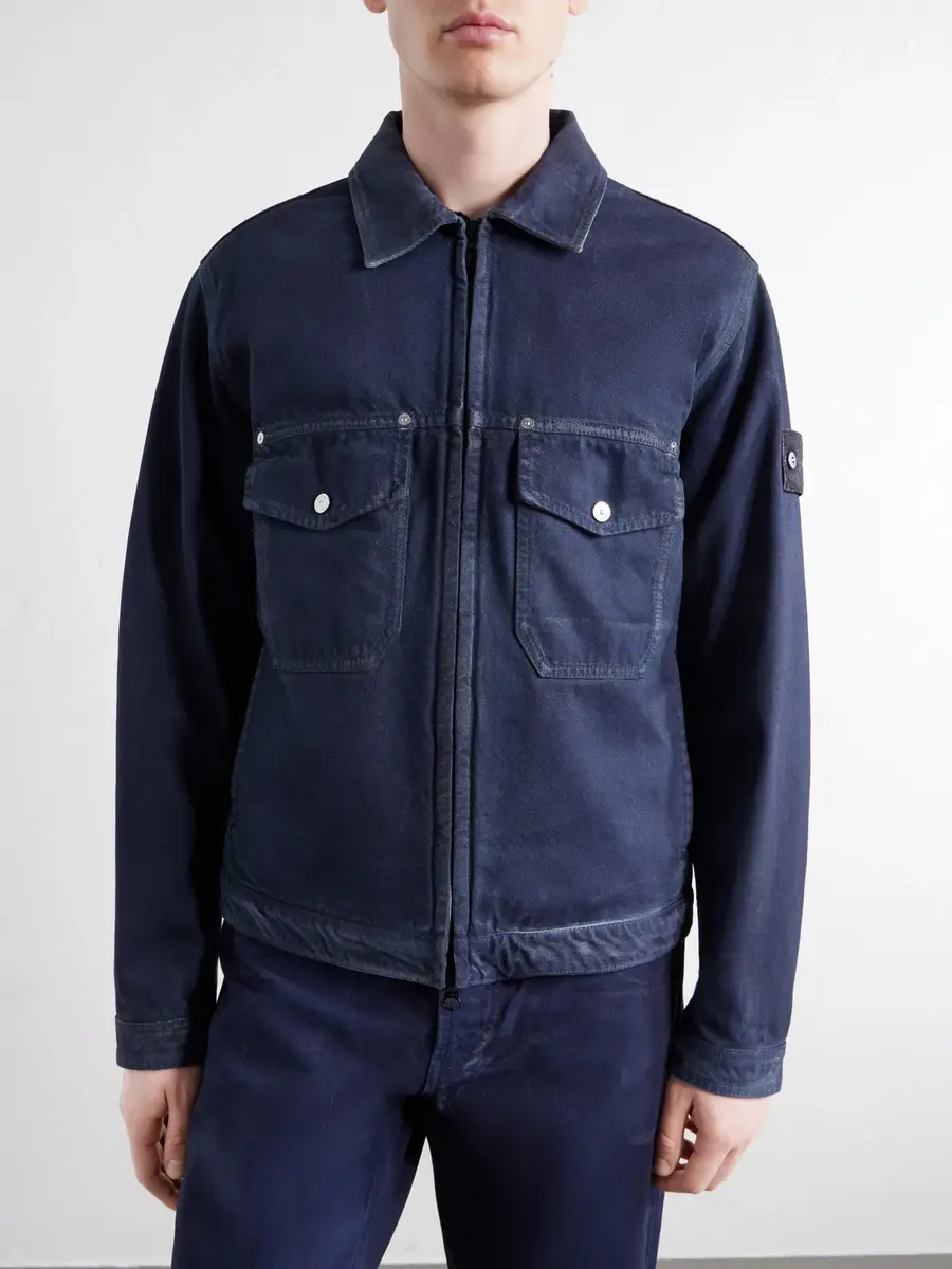 Stone Island Denim Research Collection Garment-Dyed Reflective Padded Denim Jacket - Men | Thumbnail 3 Stone Island Denim Research Collection Garment-Dyed Reflective Padded Denim Jacket - Men | Thumbnail 3