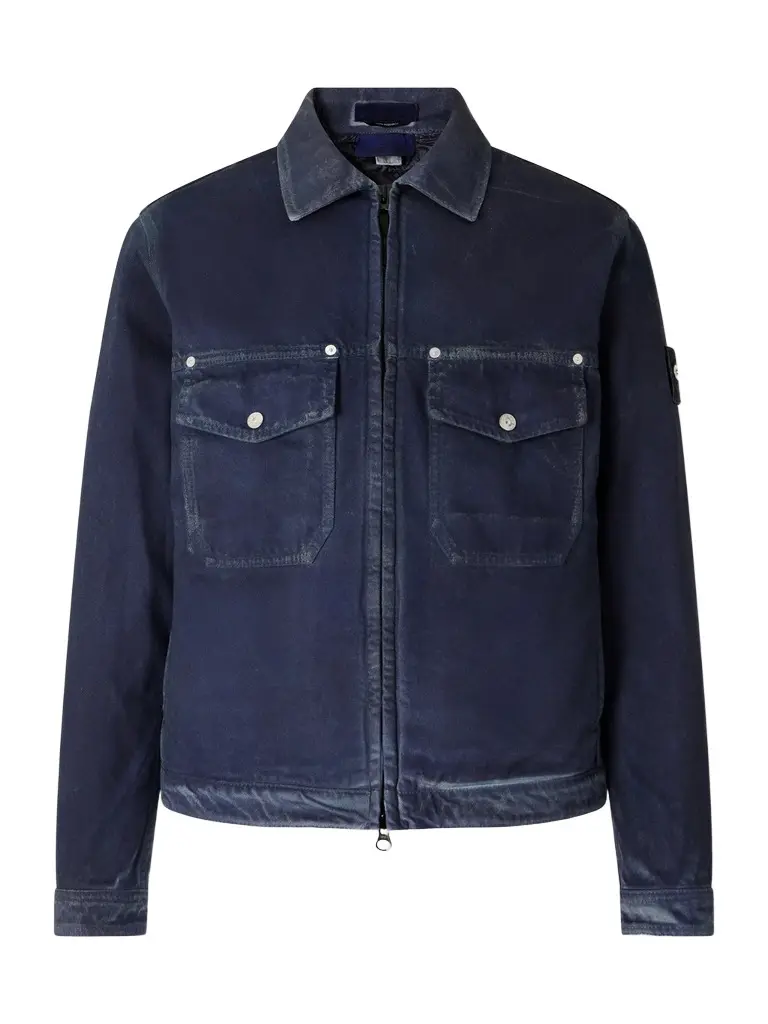 Stone Island Denim Research Collection Garment-Dyed Reflective Padded Denim Jacket - Men