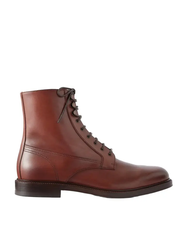 Brunello Cucinelli Leather Lace-Up Boots - Men