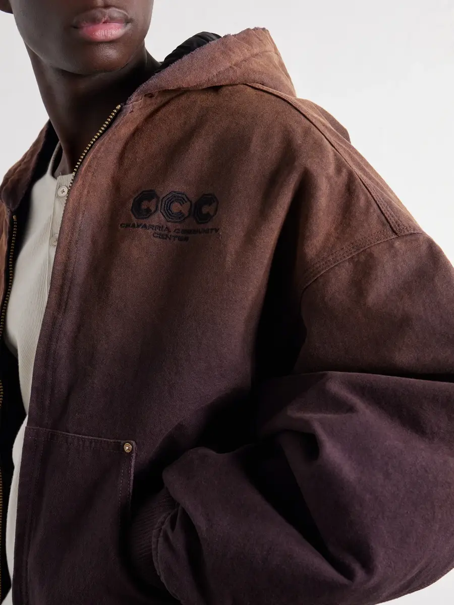 Willy Chavarria Juggernaut Logo-Embroidered Ombré Cotton-Canvas Bomber Jacket - Men | Thumbnail 5 Willy Chavarria Juggernaut Logo-Embroidered Ombré Cotton-Canvas Bomber Jacket - Men | Thumbnail 5