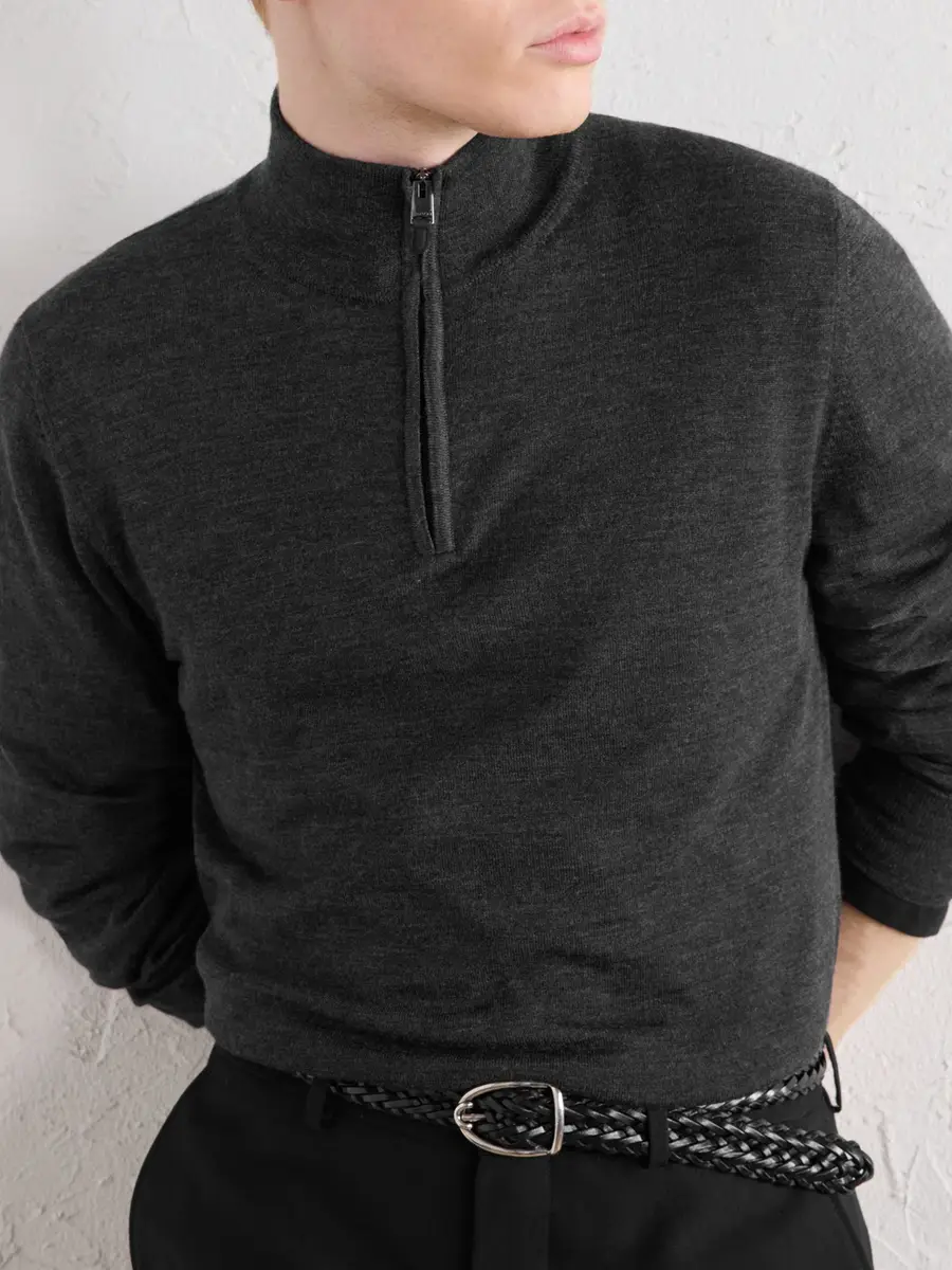 Canali Wool Half-Zip Sweater - Men | Thumbnail 5