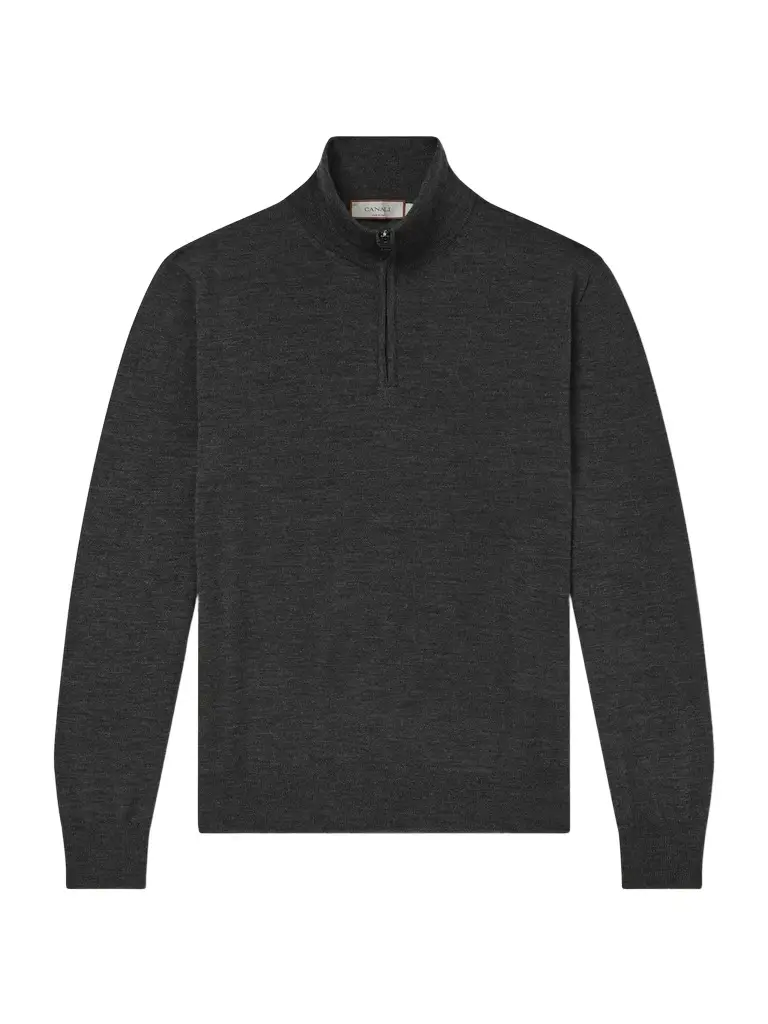 Canali Wool Half-Zip Sweater - Men