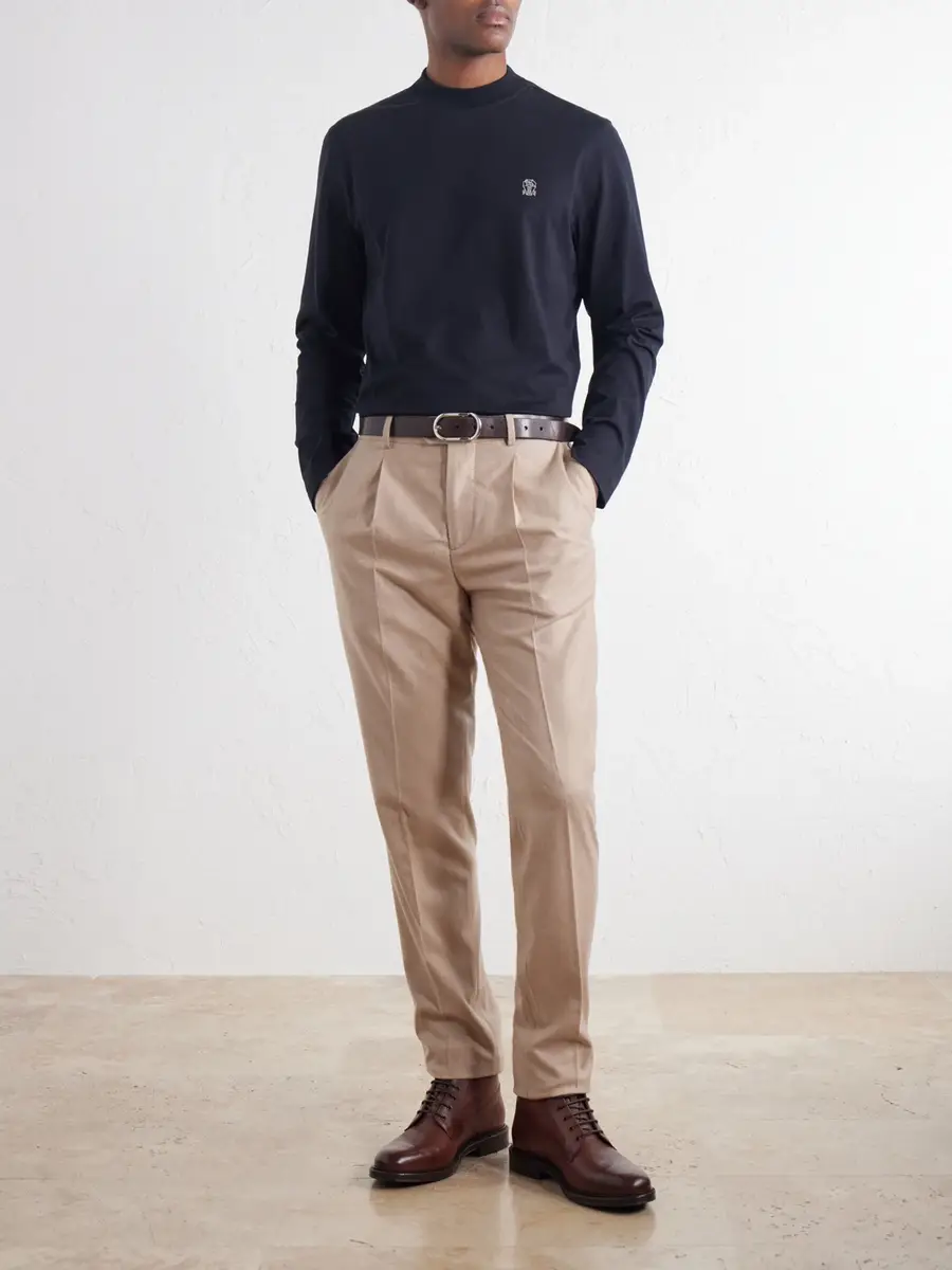 Brunello Cucinelli Logo-Embroidered Cotton-Jersey T-Shirt - Men | Thumbnail 2 Brunello Cucinelli Logo-Embroidered Cotton-Jersey T-Shirt - Men | Thumbnail 2