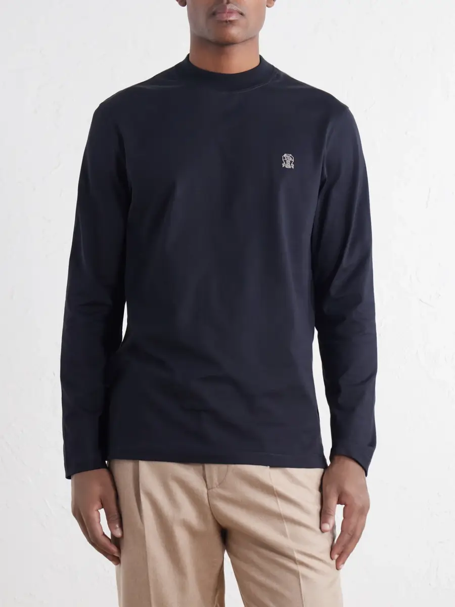 Brunello Cucinelli Logo-Embroidered Cotton-Jersey T-Shirt - Men | Thumbnail 3 Brunello Cucinelli Logo-Embroidered Cotton-Jersey T-Shirt - Men | Thumbnail 3