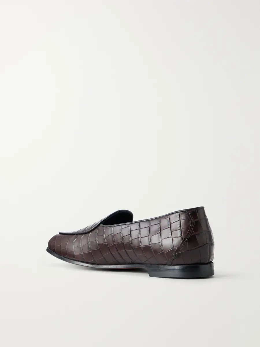 Aimé Leon Dore Logo-Embellished Croc-Effect Leather Loafers - Men | Thumbnail 4 Aimé Leon Dore Logo-Embellished Croc-Effect Leather Loafers - Men | Thumbnail 4