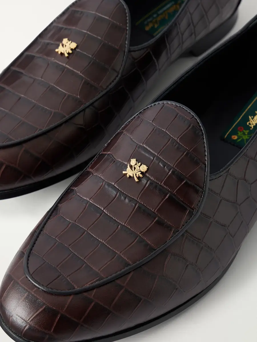 Aimé Leon Dore Logo-Embellished Croc-Effect Leather Loafers - Men | Thumbnail 5 Aimé Leon Dore Logo-Embellished Croc-Effect Leather Loafers - Men | Thumbnail 5