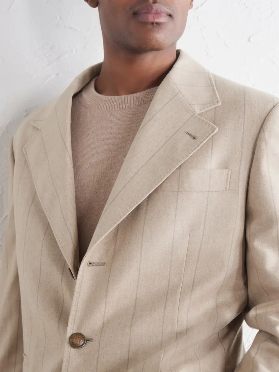 Brunello Cucinelli Pinstripe Wool, Silk and Cashmere-Blend Flannel Suit Jacket - Men | Thumbnail 5 Brunello Cucinelli Pinstripe Wool, Silk and Cashmere-Blend Flannel Suit Jacket - Men | Thumbnail 5