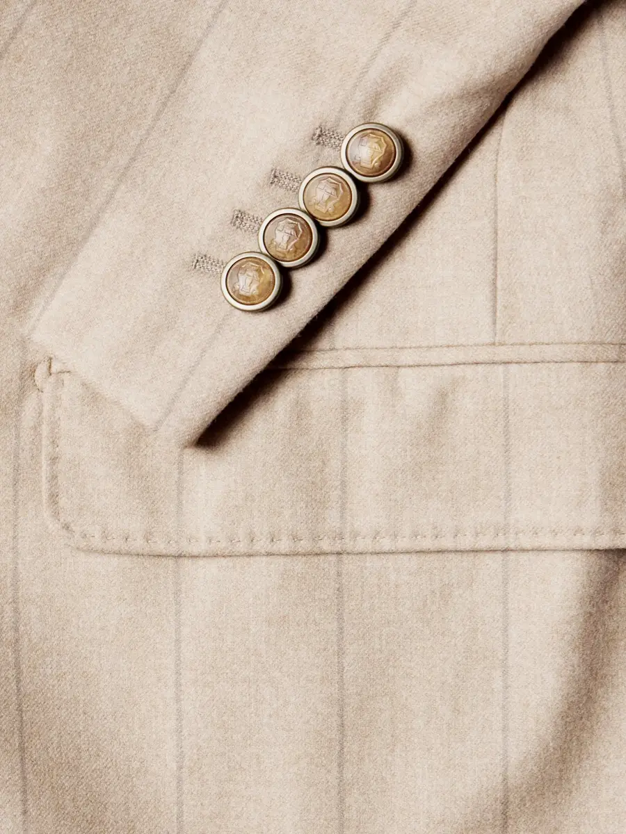 Brunello Cucinelli Pinstripe Wool, Silk and Cashmere-Blend Flannel Suit Jacket - Men | Thumbnail 6 Brunello Cucinelli Pinstripe Wool, Silk and Cashmere-Blend Flannel Suit Jacket - Men | Thumbnail 6