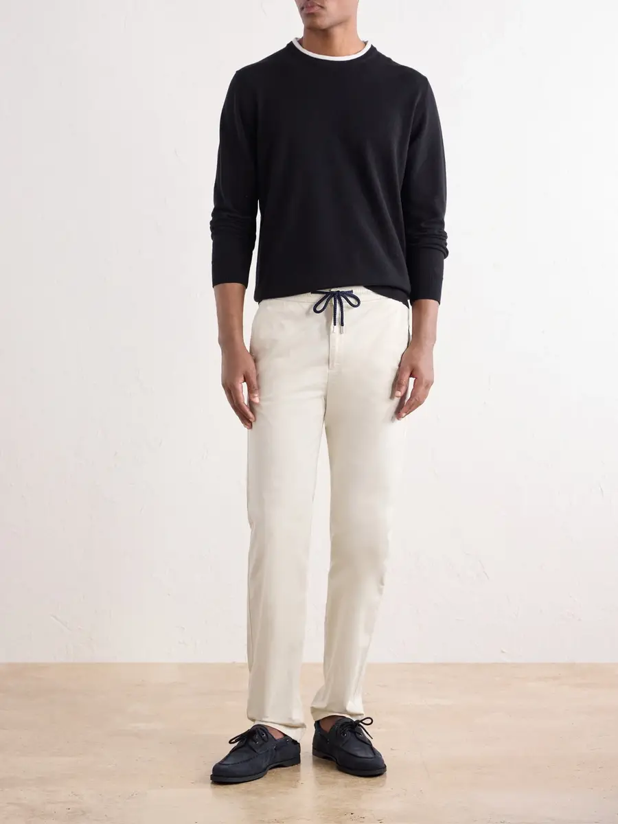 Vilebrequin Paulo Straight-Leg Cotton-Blend Satin Drawstring Trousers - Men | Thumbnail 2 Vilebrequin Paulo Straight-Leg Cotton-Blend Satin Drawstring Trousers - Men | Thumbnail 2