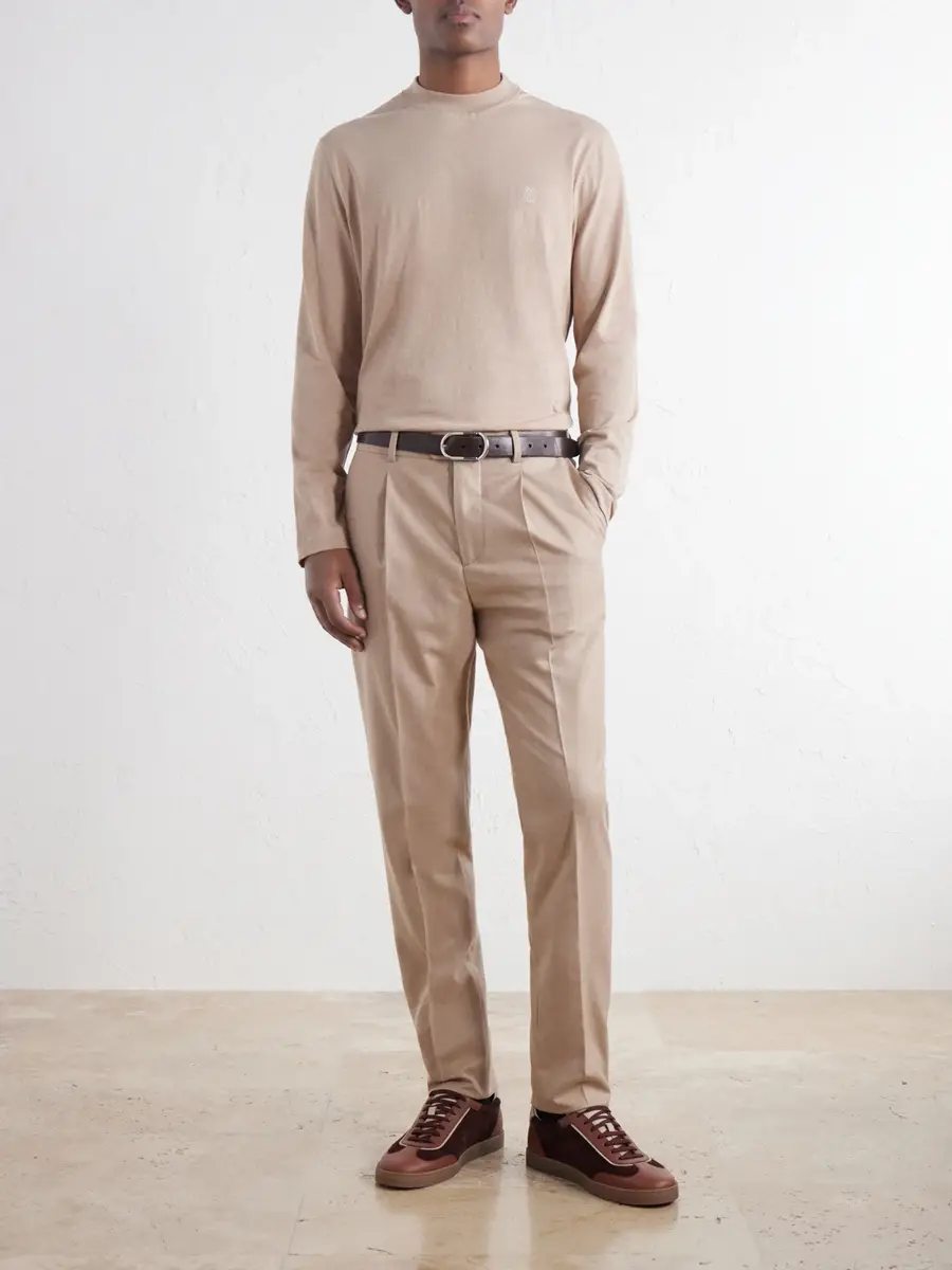 Brunello Cucinelli Logo-Embroidered Cotton-Jersey T-Shirt - Men | Thumbnail 2 Brunello Cucinelli Logo-Embroidered Cotton-Jersey T-Shirt - Men | Thumbnail 2