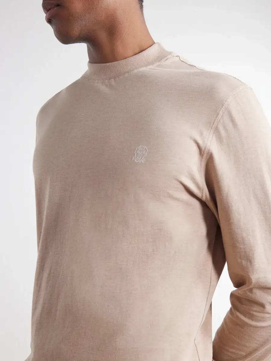 Brunello Cucinelli Logo-Embroidered Cotton-Jersey T-Shirt - Men | Thumbnail 5 Brunello Cucinelli Logo-Embroidered Cotton-Jersey T-Shirt - Men | Thumbnail 5