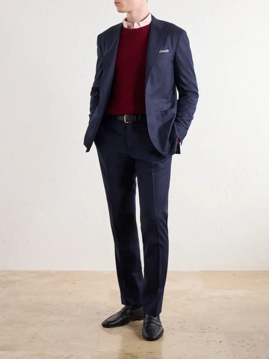 Canali Slim-Fit Tapered Wool-Flannel Suit Trousers - Men | Thumbnail 2 Canali Slim-Fit Tapered Wool-Flannel Suit Trousers - Men | Thumbnail 2