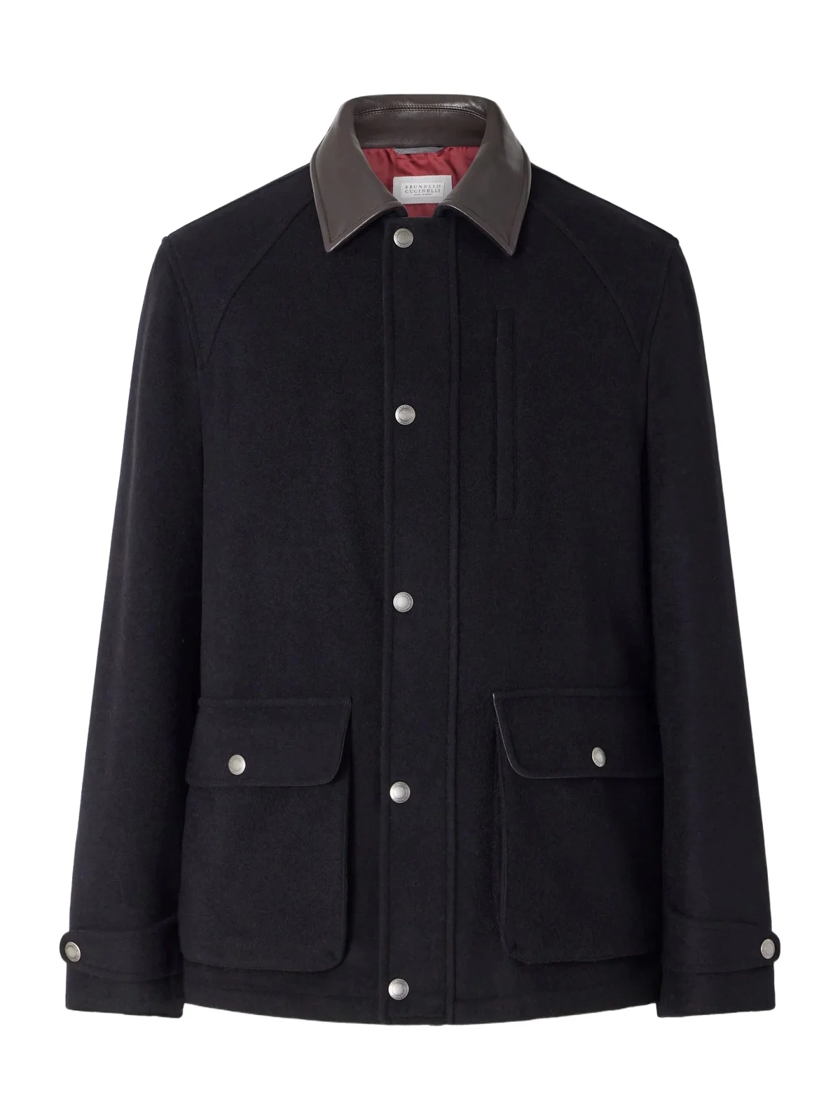 Brunello Cucinelli Leather-Trimmed Cashmere-Felt Jacket - Men