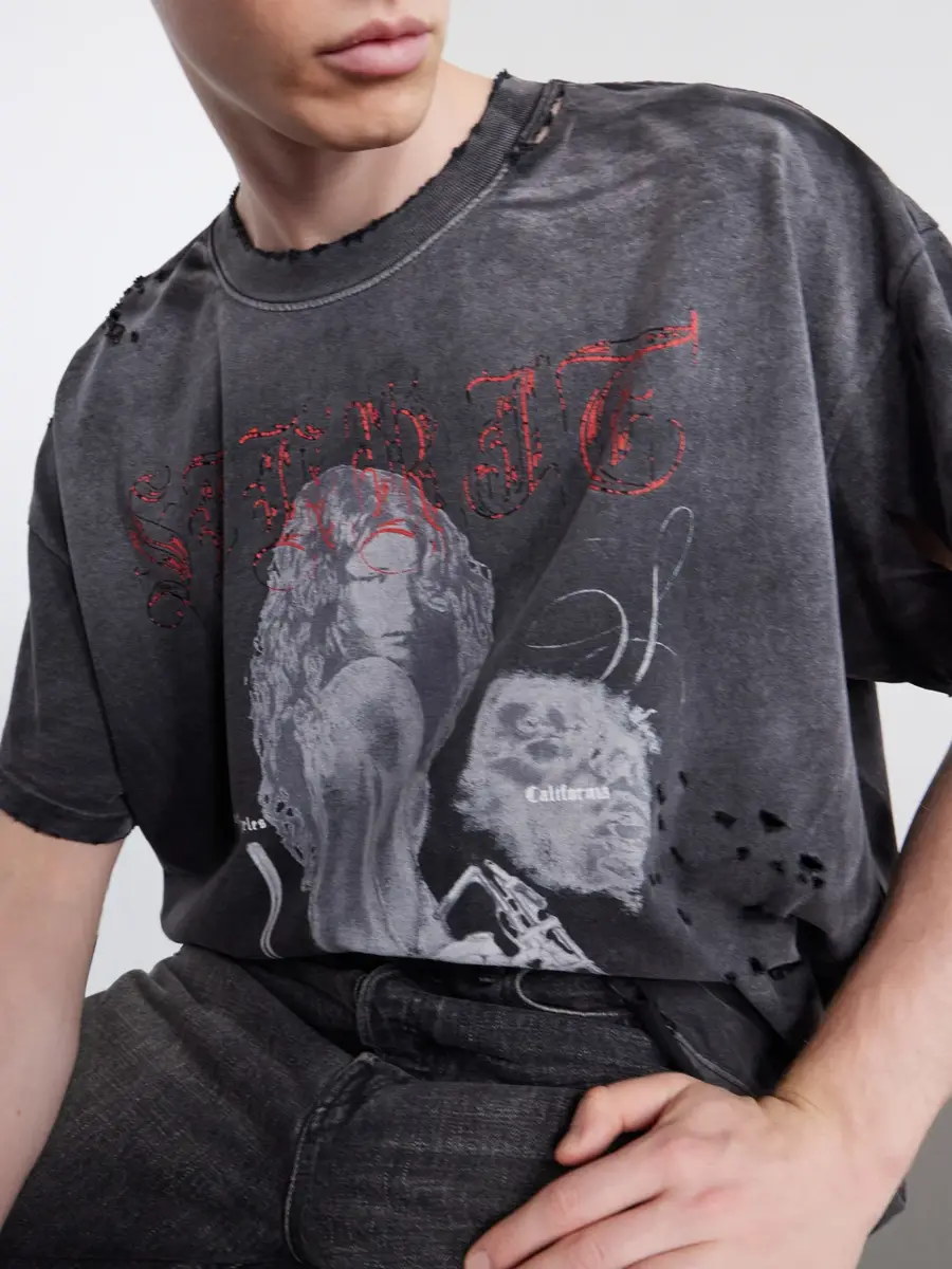 SEKRIT Chopper Girl Distressed Printed Cotton-Jersey T-shirt - Men | Thumbnail 5 SEKRIT Chopper Girl Distressed Printed Cotton-Jersey T-shirt - Men | Thumbnail 5
