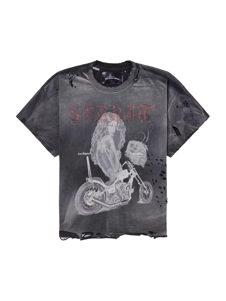 Chopper Girl Distressed Printed Cotton-Jersey T-shirt - Men