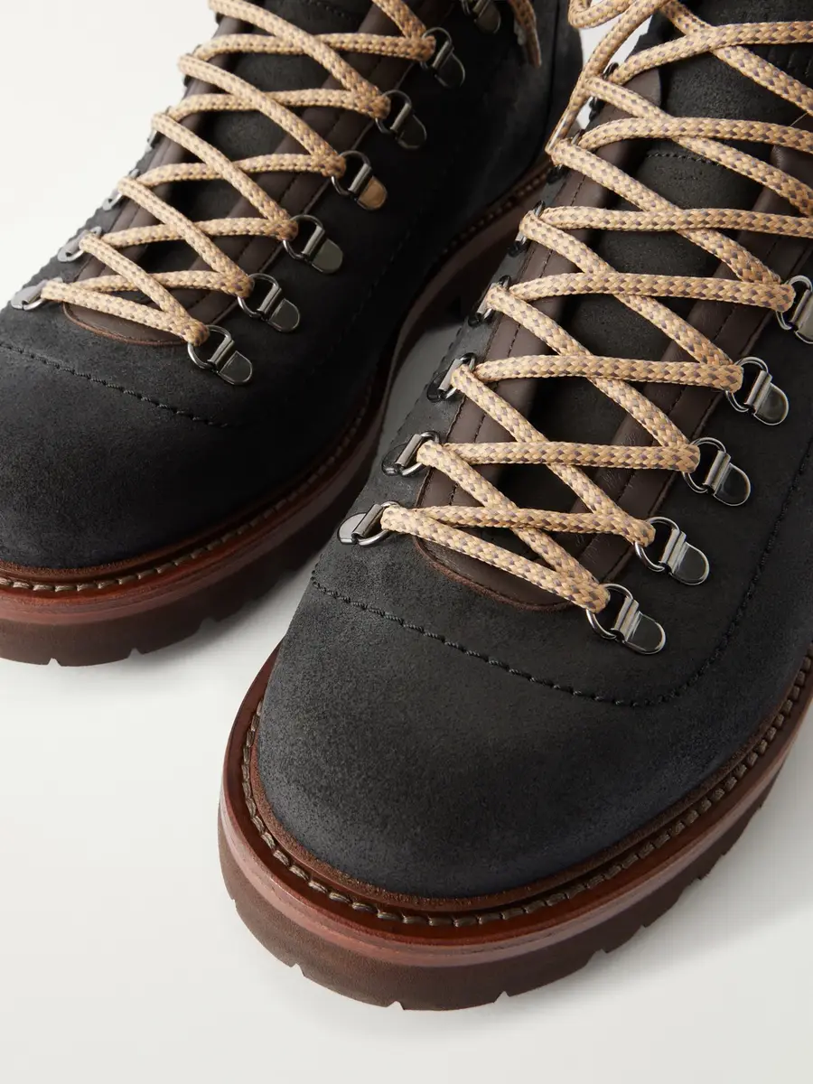 Brunello Cucinelli Waxed-Suede Hiking Boots - Men | Thumbnail 5 Brunello Cucinelli Waxed-Suede Hiking Boots - Men | Thumbnail 5