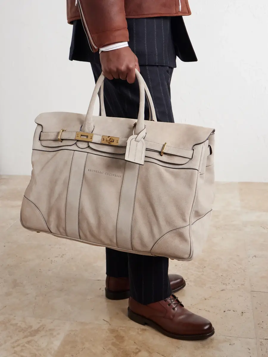 Brunello Cucinelli Country Suede Weekend Bag - Men | Thumbnail 3 Brunello Cucinelli Country Suede Weekend Bag - Men | Thumbnail 3