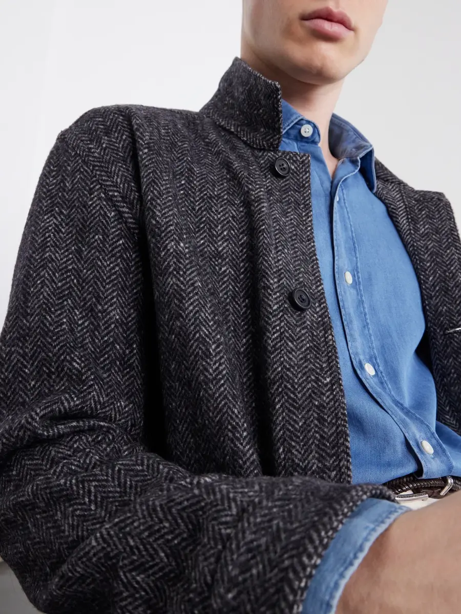 Anderson & Sheppard Herringbone Wool Overshirt - Men | Thumbnail 5 Anderson & Sheppard Herringbone Wool Overshirt - Men | Thumbnail 5