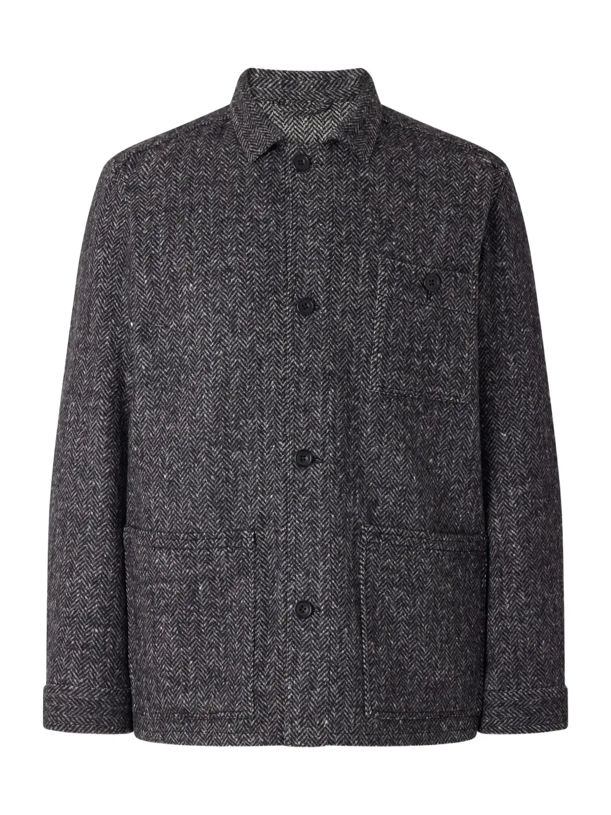 Herringbone Wool Overshirt - Men