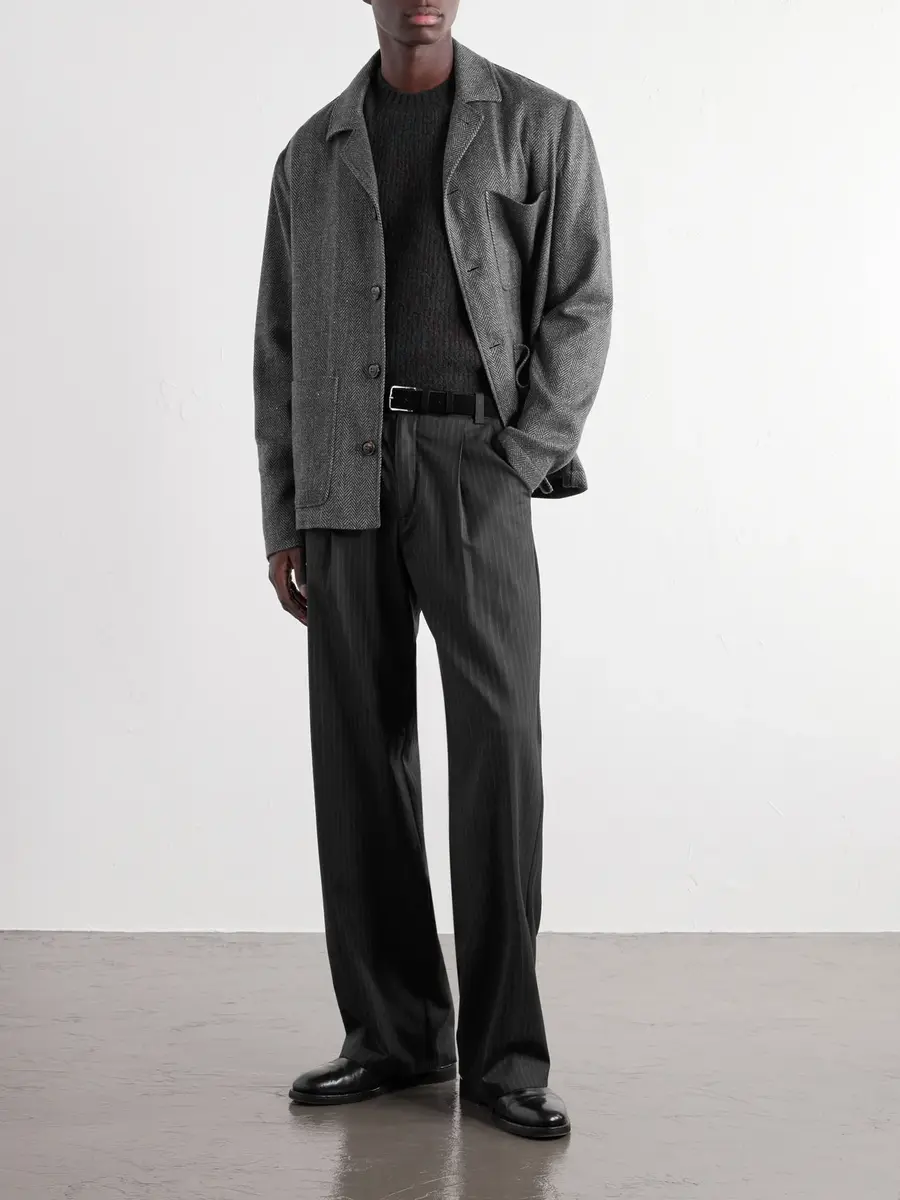 PIACENZA 1733 Herringbone Virgin Wool, Silk and Cashmere-Blend Twill Chore Jacket - Men | Thumbnail 2