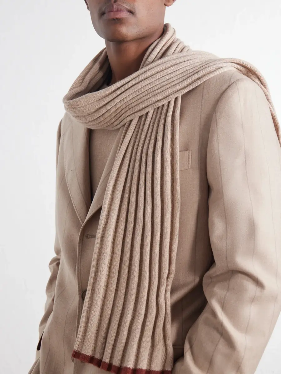 Brunello Cucinelli Ribbed Cashmere Scarf - Men | Thumbnail 3 Brunello Cucinelli Ribbed Cashmere Scarf - Men | Thumbnail 3