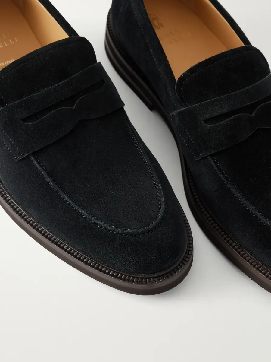 Brunello Cucinelli Flex Suede Penny Loafers - Men | Thumbnail 5