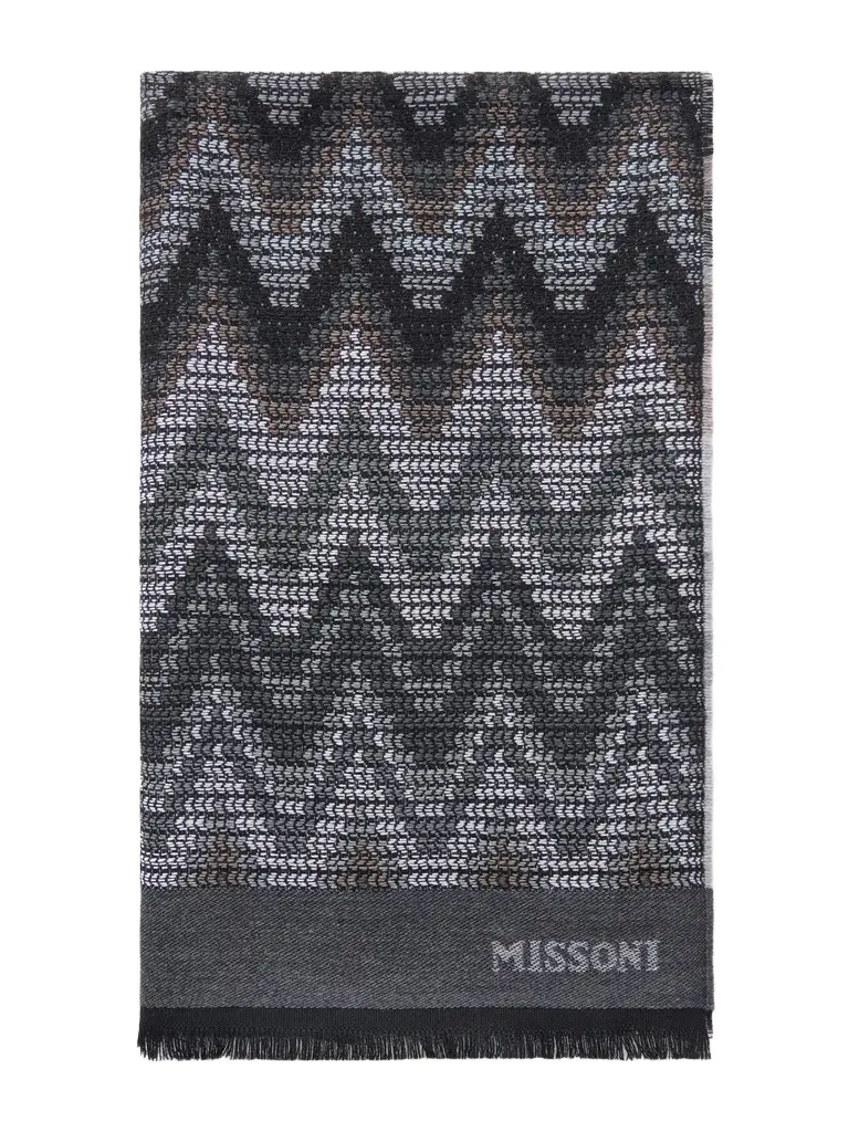 Missoni Striped Crochet-Knit Wool Scarf - Men