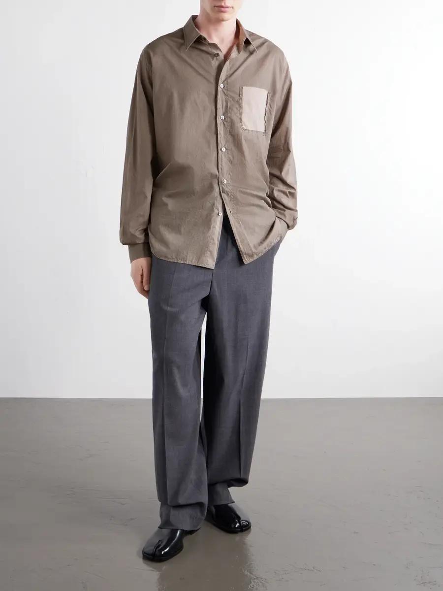 Maison Margiela Camp-Collar Distressed Checked Cotton-Poplin Shirt - Men | Thumbnail 2 Maison Margiela Camp-Collar Distressed Checked Cotton-Poplin Shirt - Men | Thumbnail 2